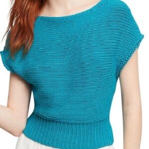 Anthropologie Moth Turquoise Knit Sweater NWT